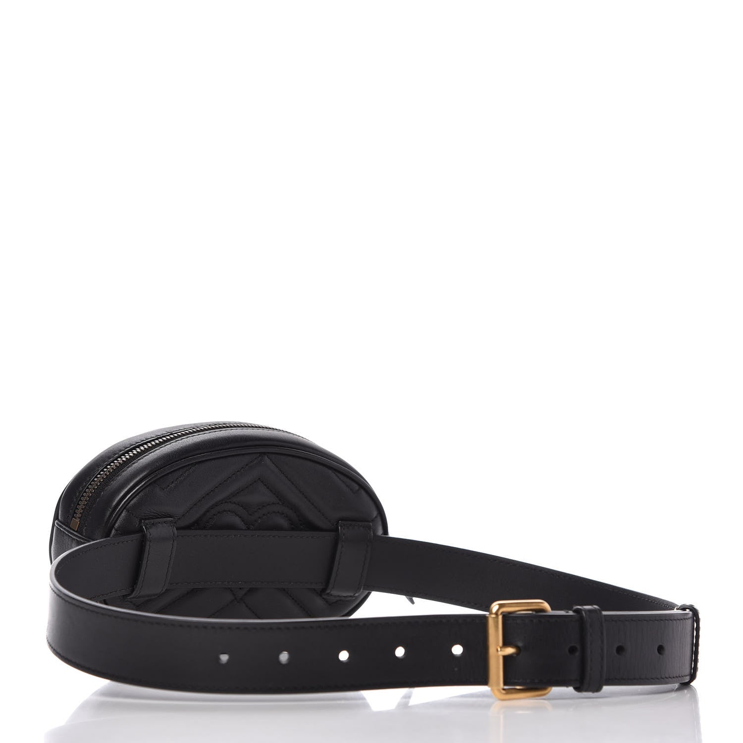 Gucci Calfskin Matelasse GG Marmont Belt Bag 85 34 Black 3 of 10