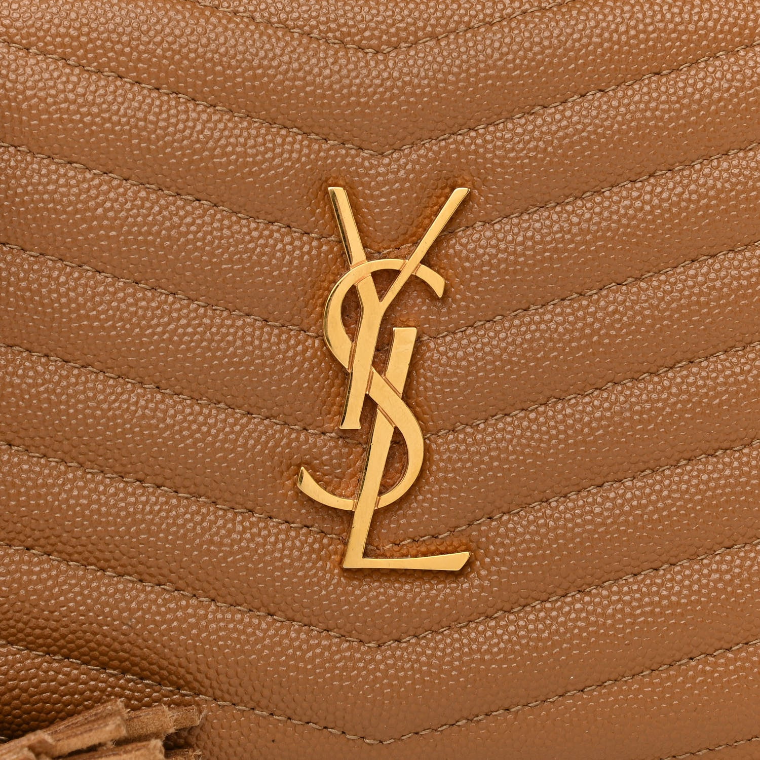 Saint Laurent Grain De Poudre Matelasse Monogram Mini Lou Camera Bag Dark Natural 8 of 11