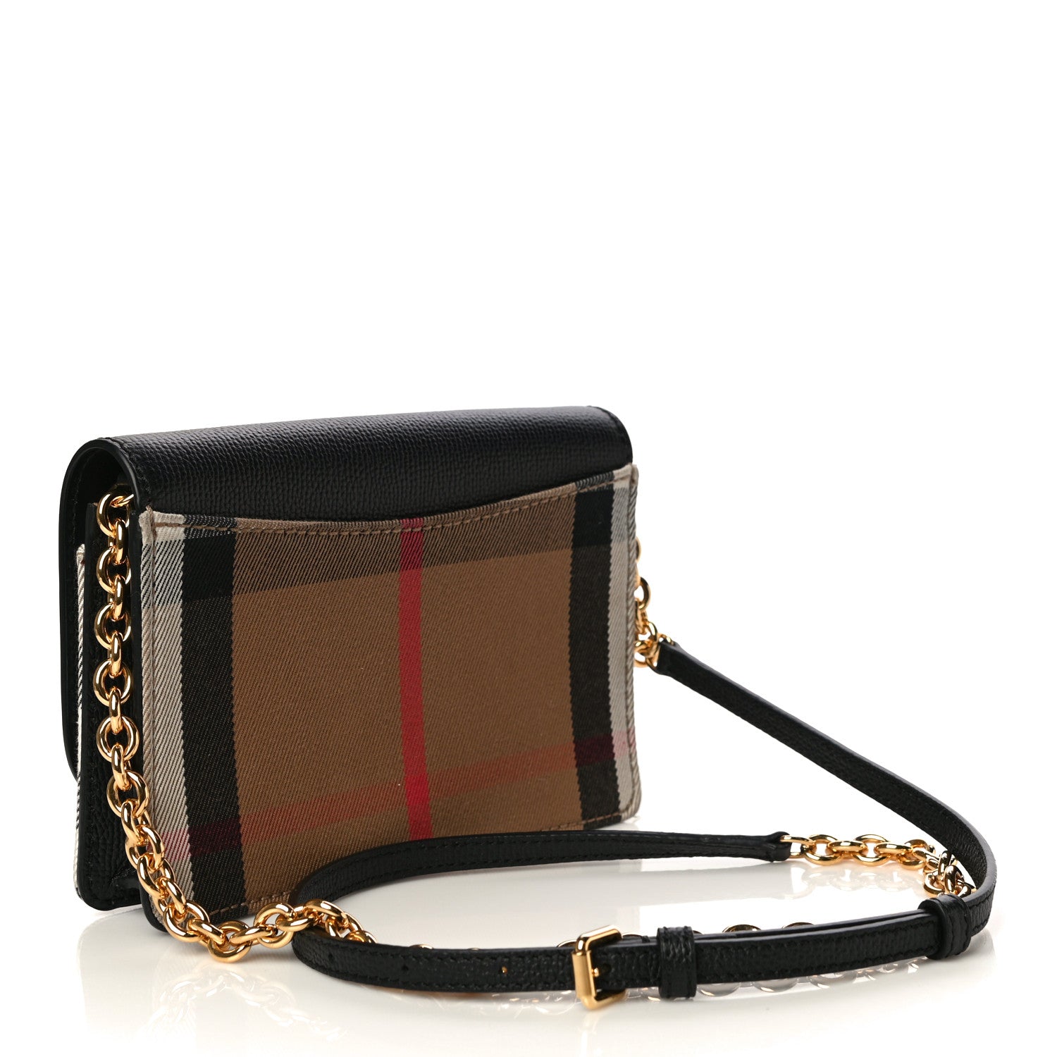 Burberry Calfskin Vintage Check Small Loxley Crossbody Black 3 of 9