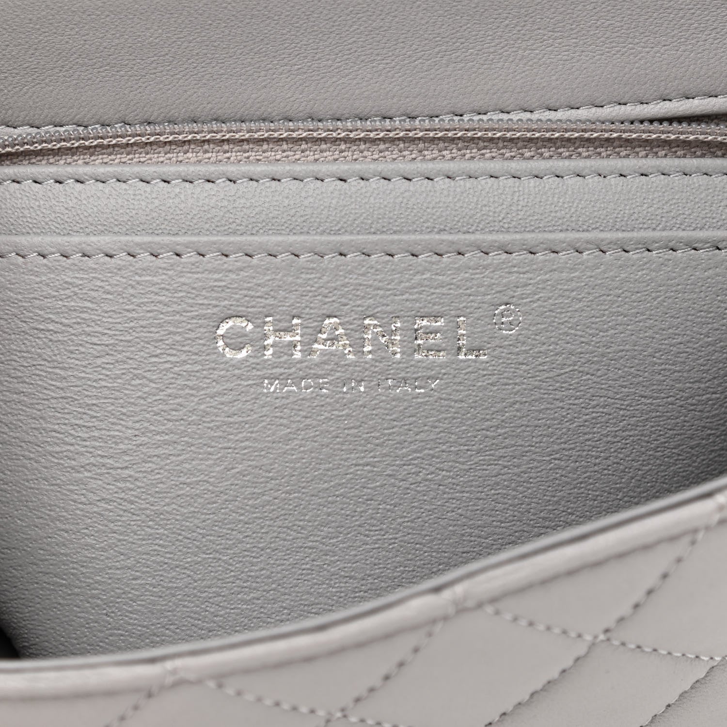 Chanel Lambskin Quilted Mini Rectangular Flap Grey 6 of 11