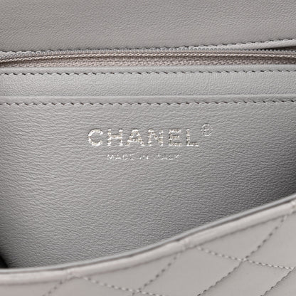 Chanel Lambskin Quilted Mini Rectangular Flap Grey 6 of 11