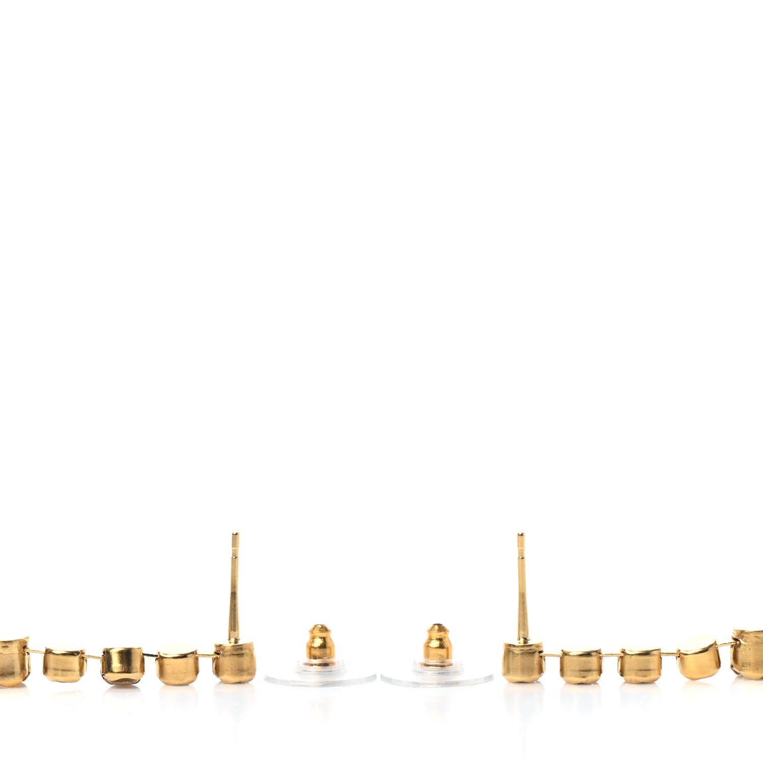 Chanel CC Crystal Drop Earrings Gold 3 of 4