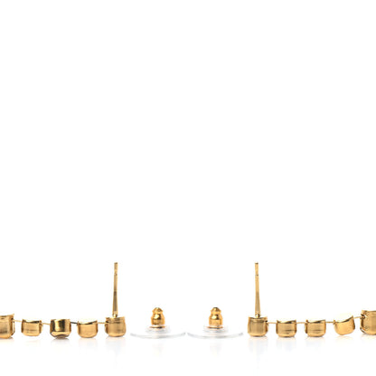 Chanel CC Crystal Drop Earrings Gold 3 of 4