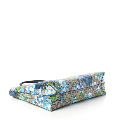Gucci GG Supreme Monogram Blooms Medium Reversible Tote Beige Blue Navy 4 of 17