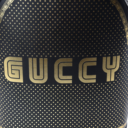 Gucci X SEGA Calfskin GUCCY Stars Dome Backpack Black Gold 8 of 10