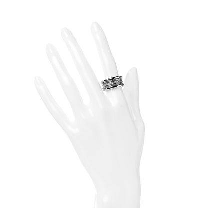 Bulgari 18K White Gold Diamond B.Zero1 Four-Band Full Pave Ring 51 5.75 2 of 6