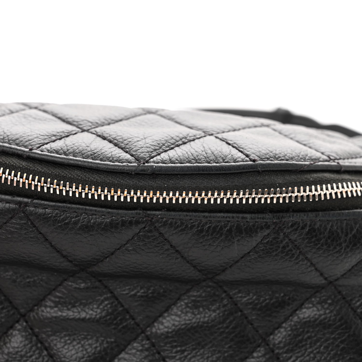 Chanel Grained Calfskin Quilted Waist Belt Bag Black 12 of 13
