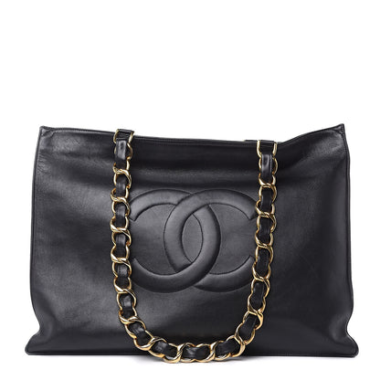 Chanel Lambskin CC Tote Black 1 of 14