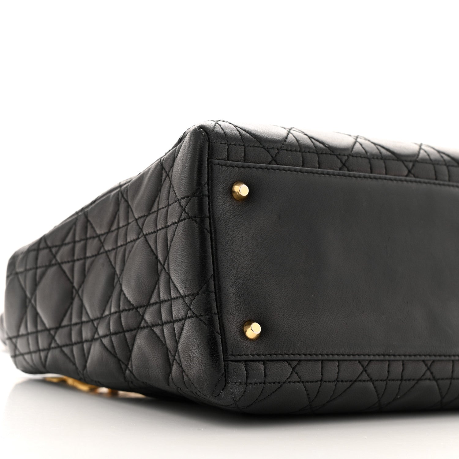 Christian Dior Lambskin Cannage Medium Lady Dior Black 9 of 12