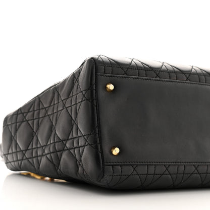 Christian Dior Lambskin Cannage Medium Lady Dior Black 9 of 12