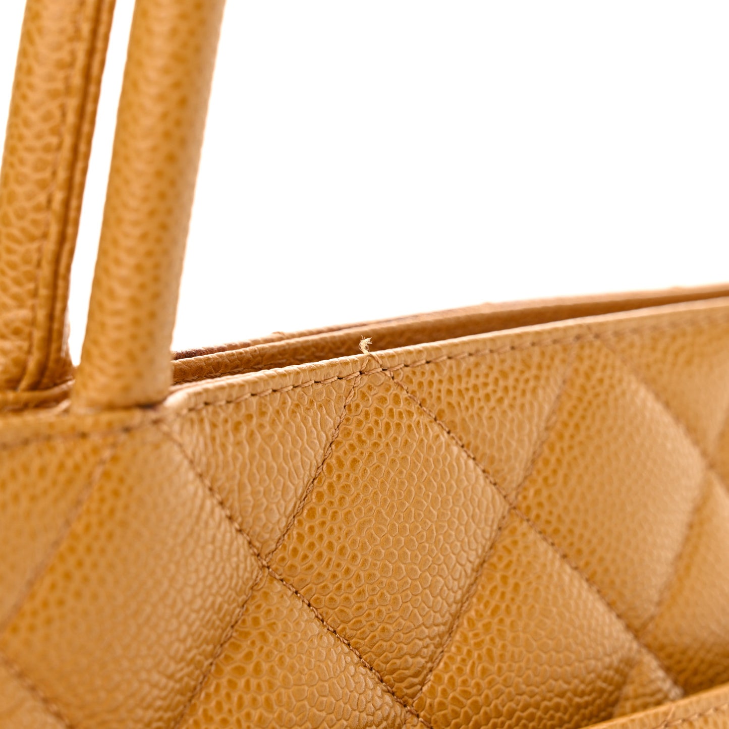 Caviar Quilted Medallion Tote Yellow