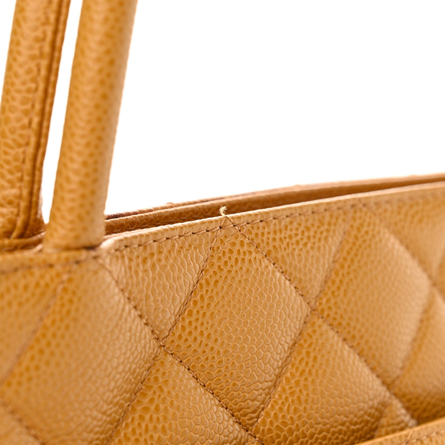 Chanel Caviar Quilted Medallion Tote Yellow 12 of 14