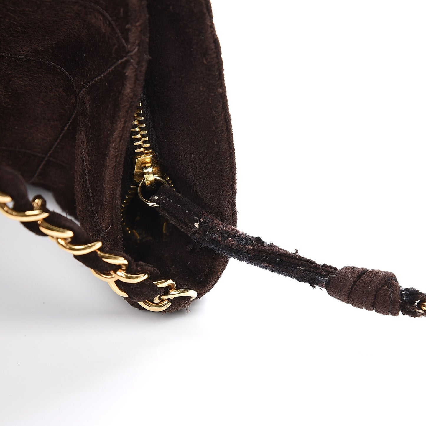 Suede Tassel Shoulder Bag Brown