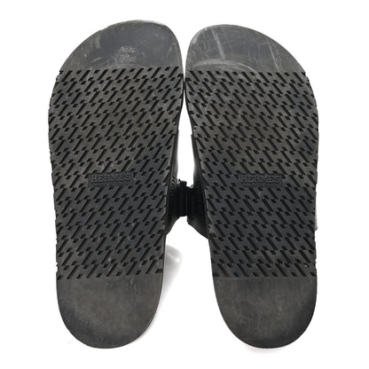 Hermes Calfskin Womens Chypre Sandals 41 Black 6 of 10