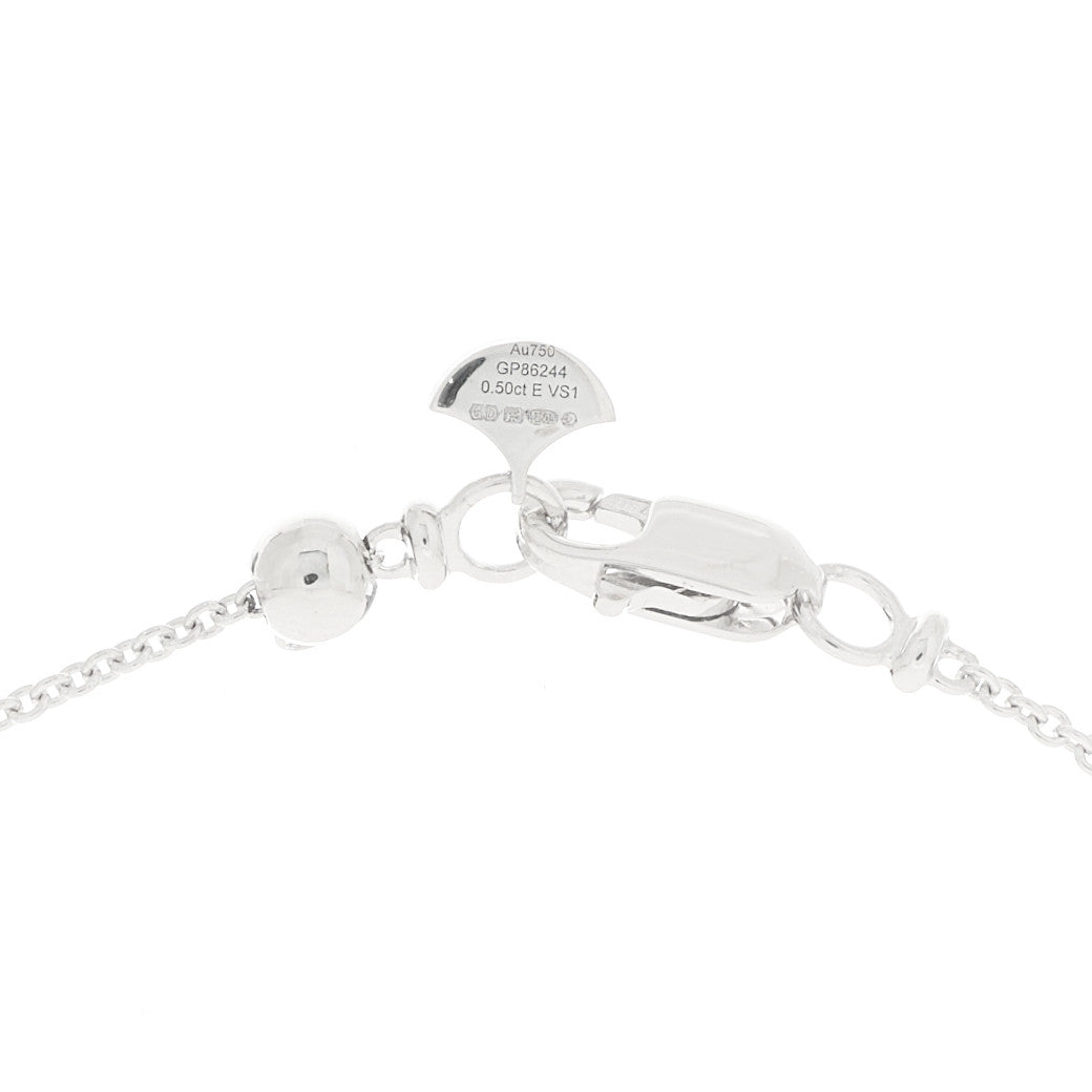 Graff 18K White Gold Diamond Classic Butterfly Round Pendant Necklace 4 of 6