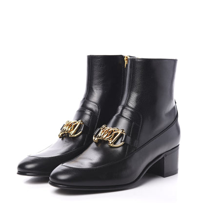 Gucci Calfskin Womens Ebal Horsebit Boots 38 Black 3 of 10