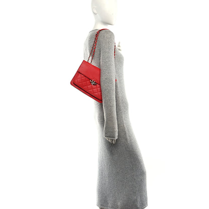 Chanel Grained Calfskin Quilted Large CC Box Flap Red 2 of 11