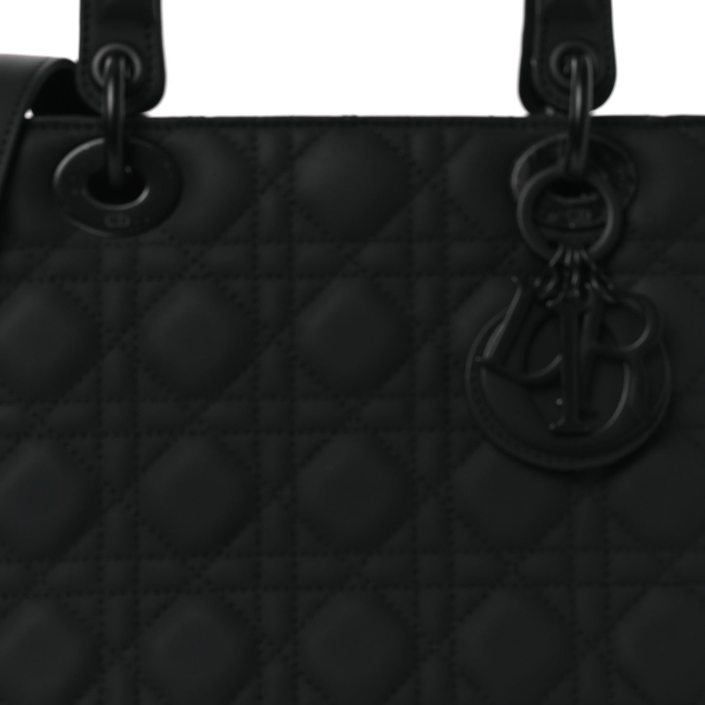 Ultra Matte Calfskin Cannage Medium Lady Dior Black