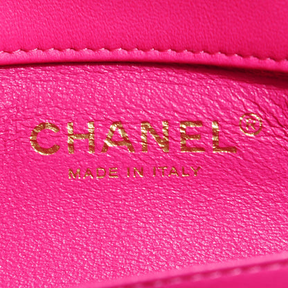 Chanel Lambskin Chevron Quilted Extra Mini Flap Dark Pink 8 of 8