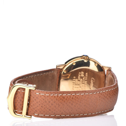 Cartier Sterling Silver 18K Yellow Gold Calfskin 32mm Ronde Must De Cartier Quartz Watch Brown 4 of 9