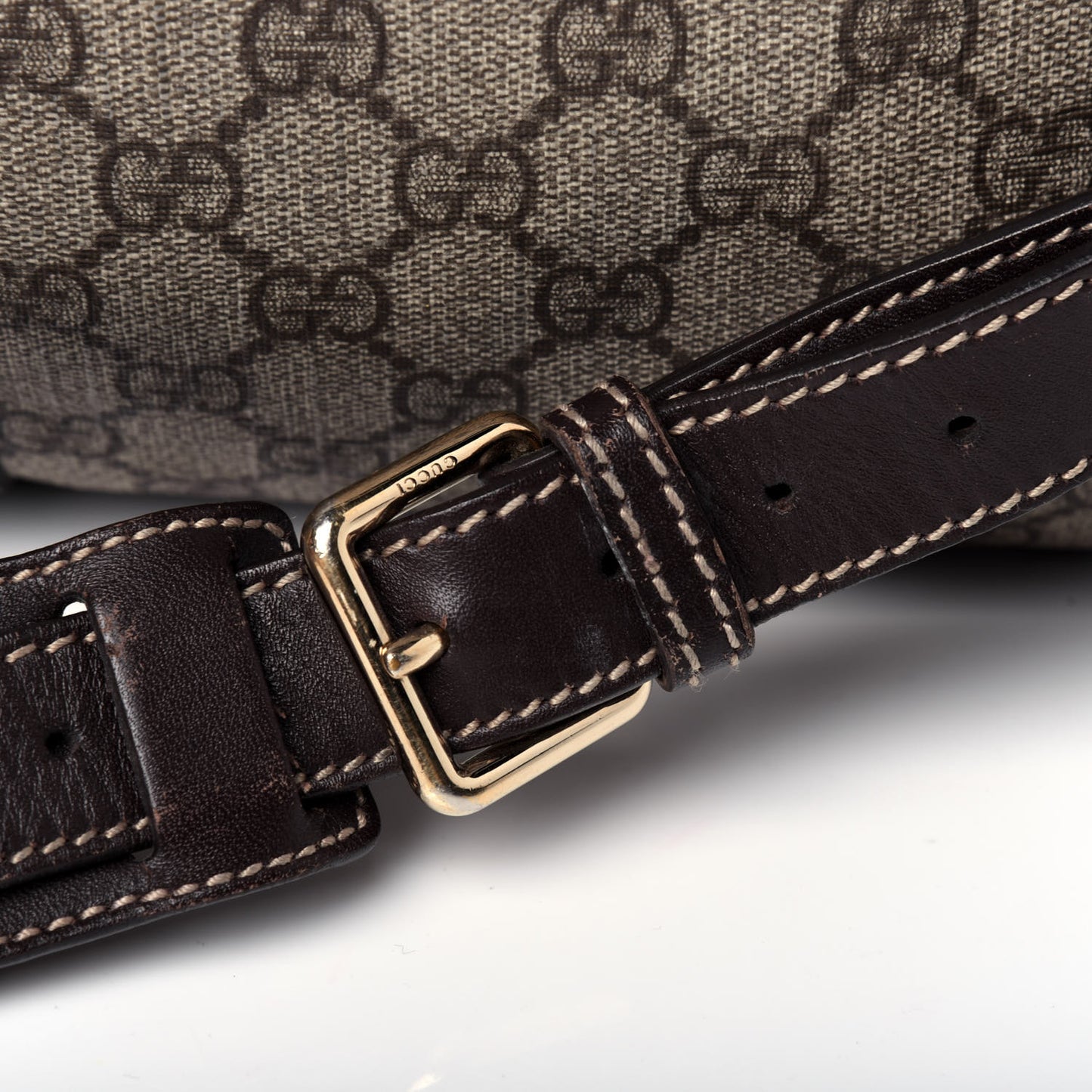 GG Plus Monogram Large Carry On Duffle Bag Brown