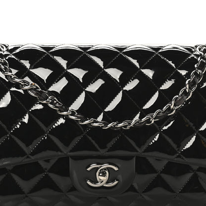 Chanel Patent Quilted Jumbo Double Flap Black 8 of 10