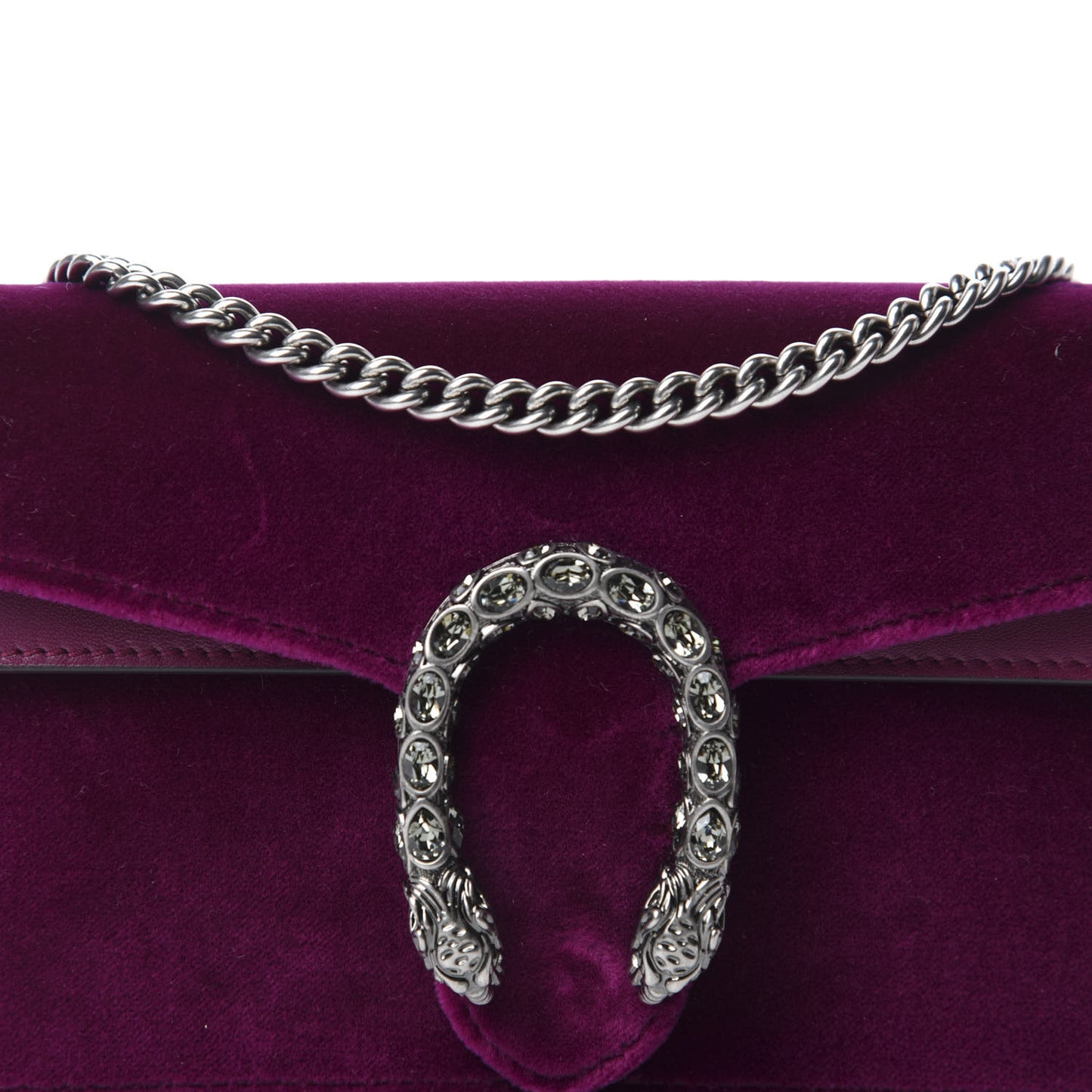 Velvet Super Mini Dionysus Shoulder Bag Fuchsia Violet Cyclamen