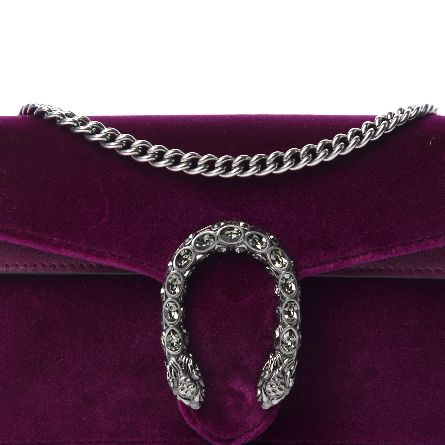 Gucci Velvet Super Mini Dionysus Shoulder Bag Fuchsia Violet Cyclamen 9 of 10