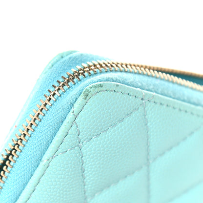 Chanel Caviar Quilted Zip Coin Purse Light Blue 18 of 19