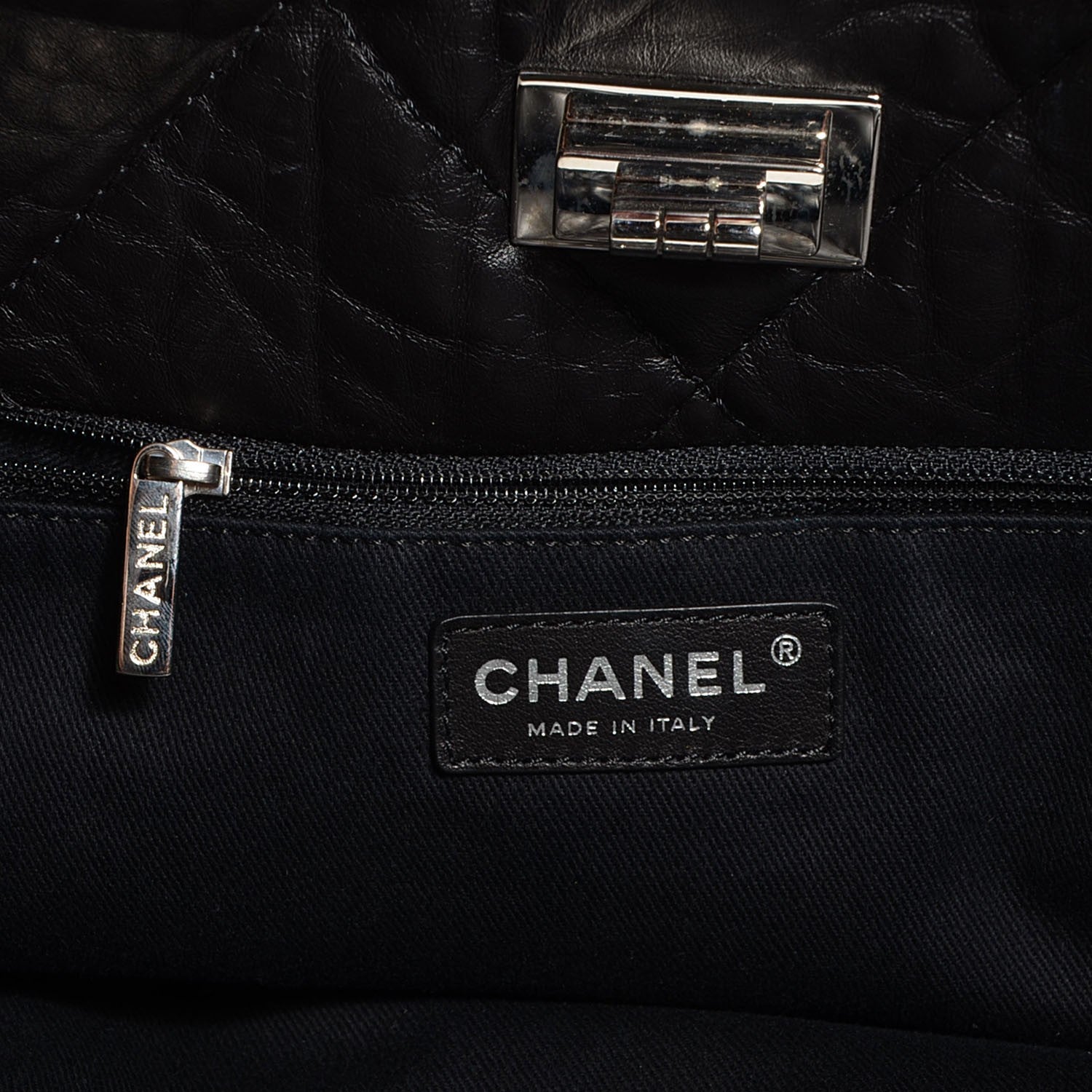 Chanel Aged Calfskin Oversized Reissue Drawstring Tote Black 6 of 7