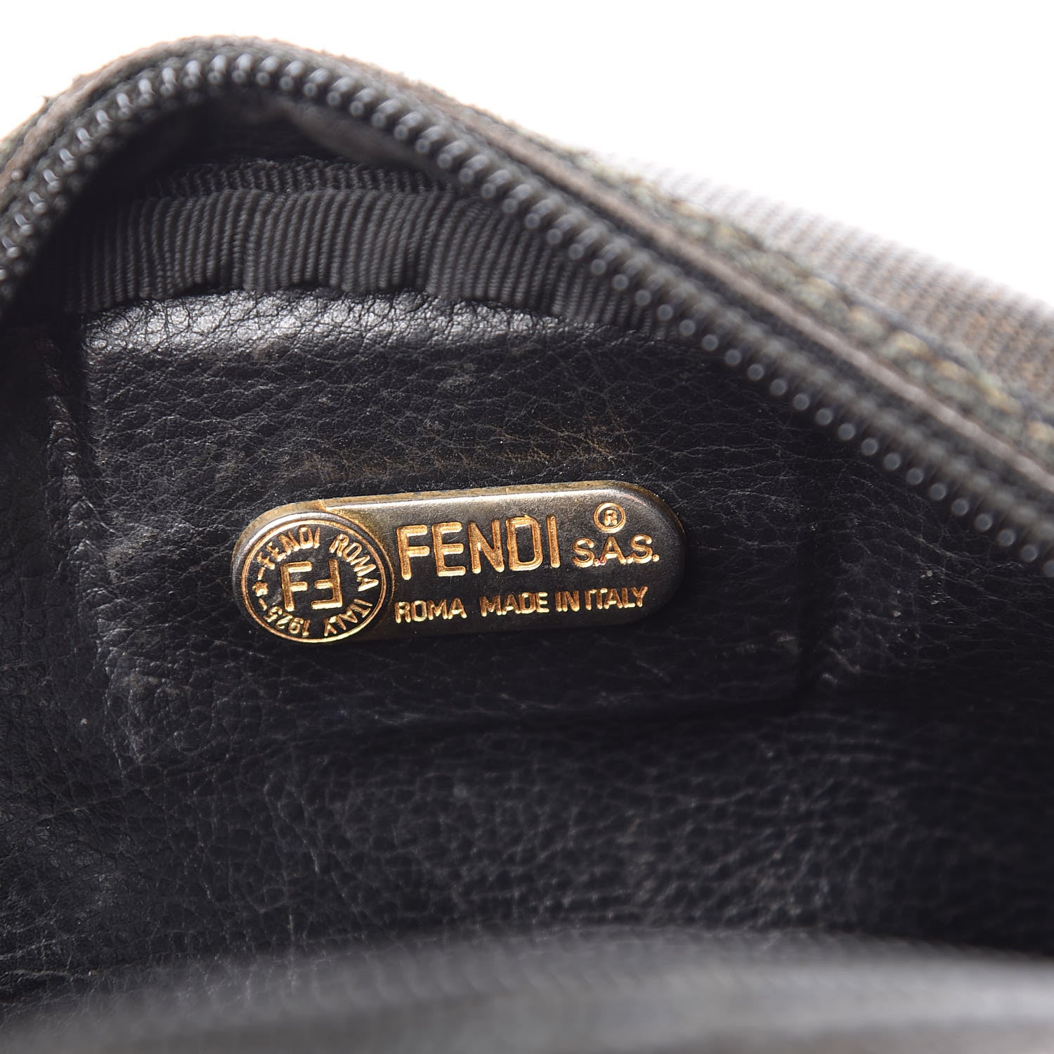 Fendi Calfskin Coated Canvas Pequin Crossbody Bag Tobacco 6 of 13