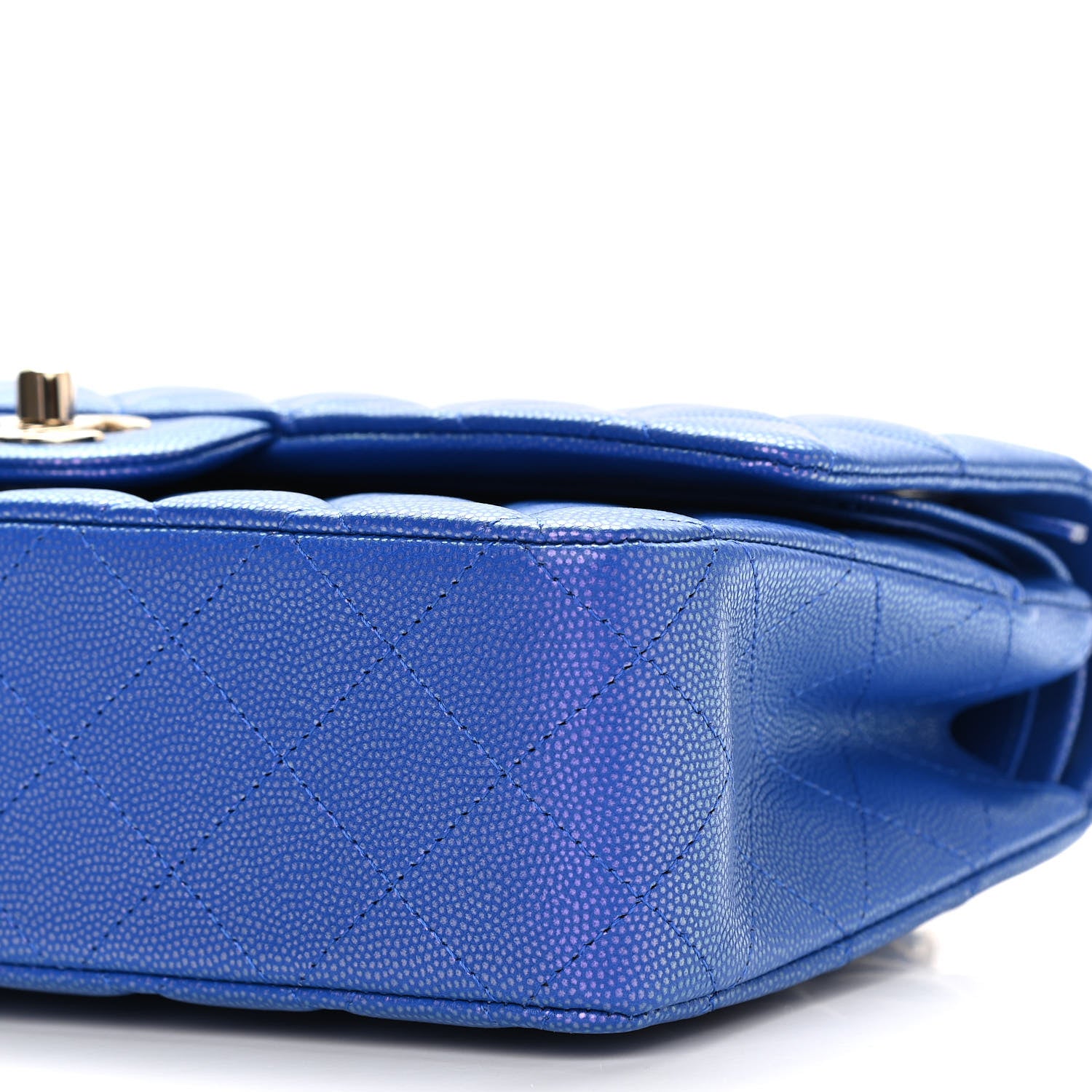 Chanel Iridescent Caviar Quilted Medium Double Flap Blue 10 of 11