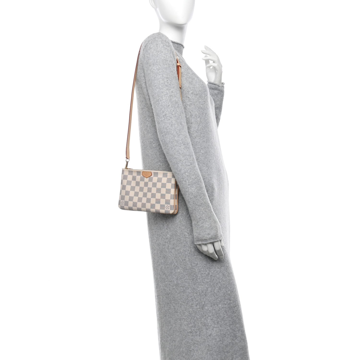 Louis Vuitton Damier Azur Double Zip Pochette 2 of 10