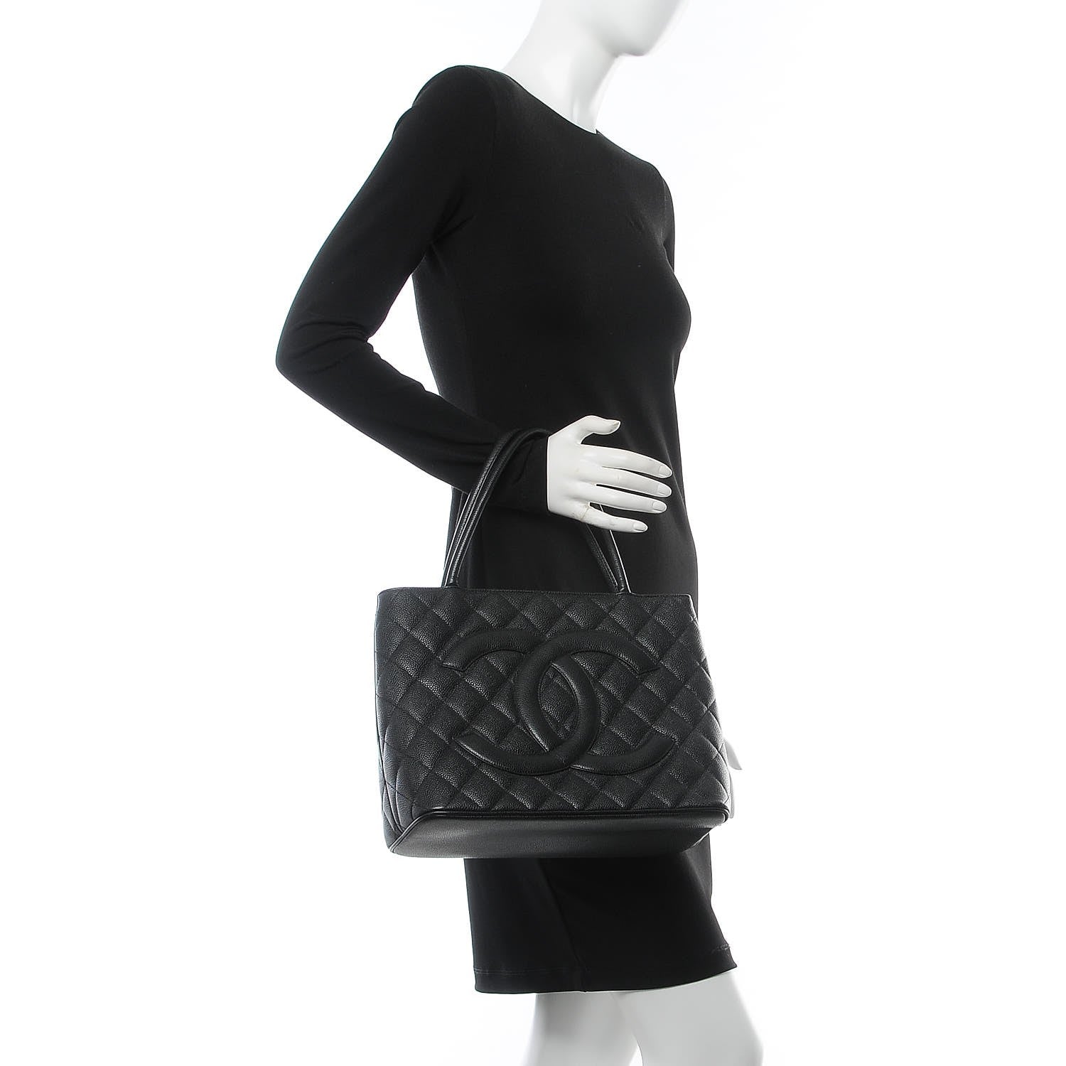 Chanel Caviar Quilted Medallion Tote Black 2 of 9