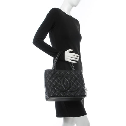 Chanel Caviar Quilted Medallion Tote Black 2 of 9