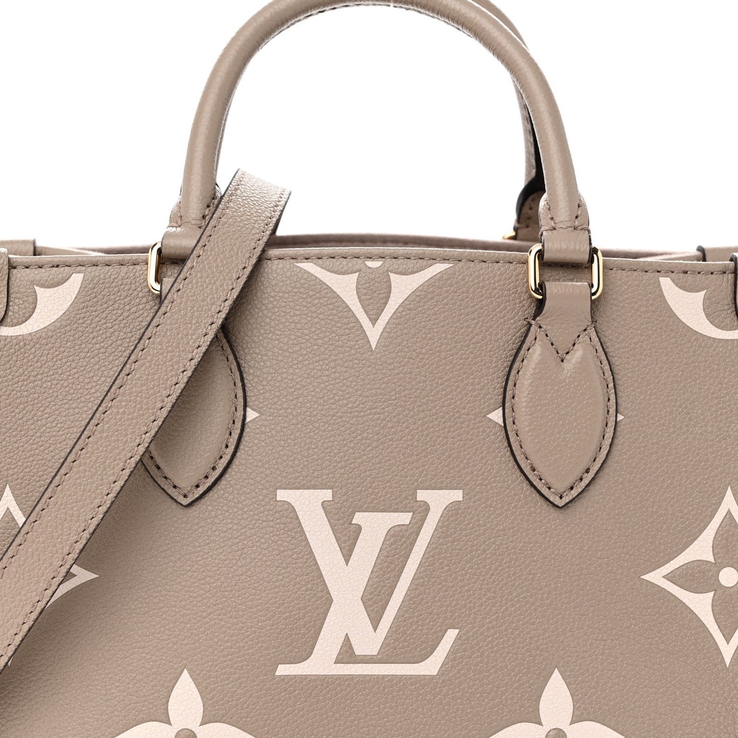 LOUIS VUITTON Empreinte Monogram Giant Onthego PM Tourterelle Crème