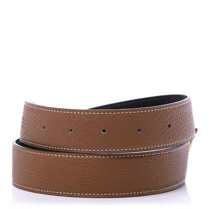 Hermes Box Togo 32mm H Belt 95 Black Gold 3 of 6