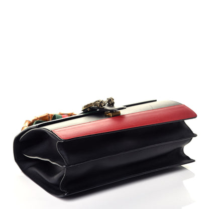 Gucci Calfskin Bamboo Web Large Dionysus Top Handle Bag Black Bright Evergreen Hibiscus Red 8 of 21