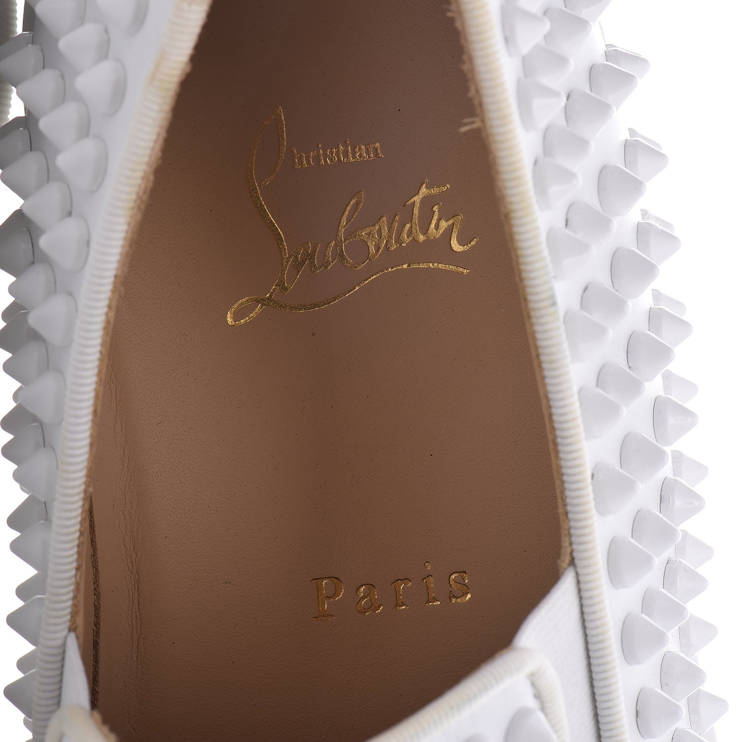 Christian Louboutin Calfskin Spikes Mens Roller Boat Flat 39 White 7 of 14