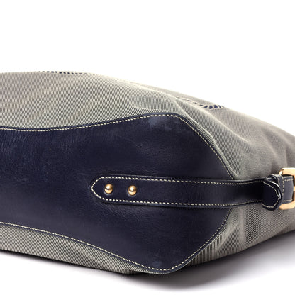 Prada Jacquard Logo Hobo Corda Navy 9 of 13