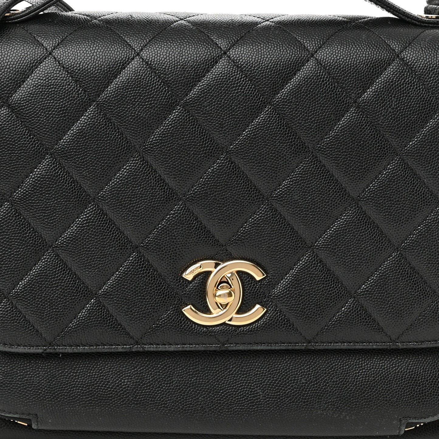 Caviar Quilted Large Business Affinity Flap Black