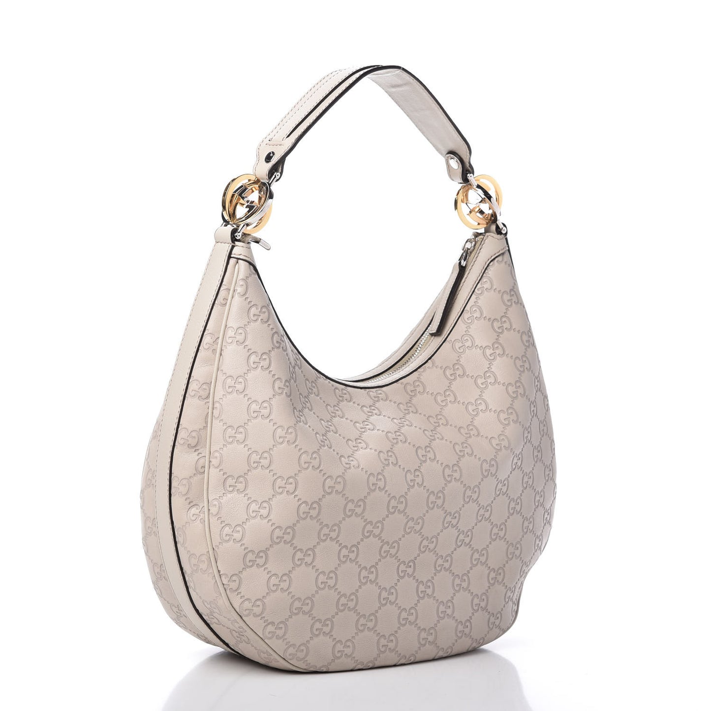 Guccissima Medium GG Twins Hobo Off White