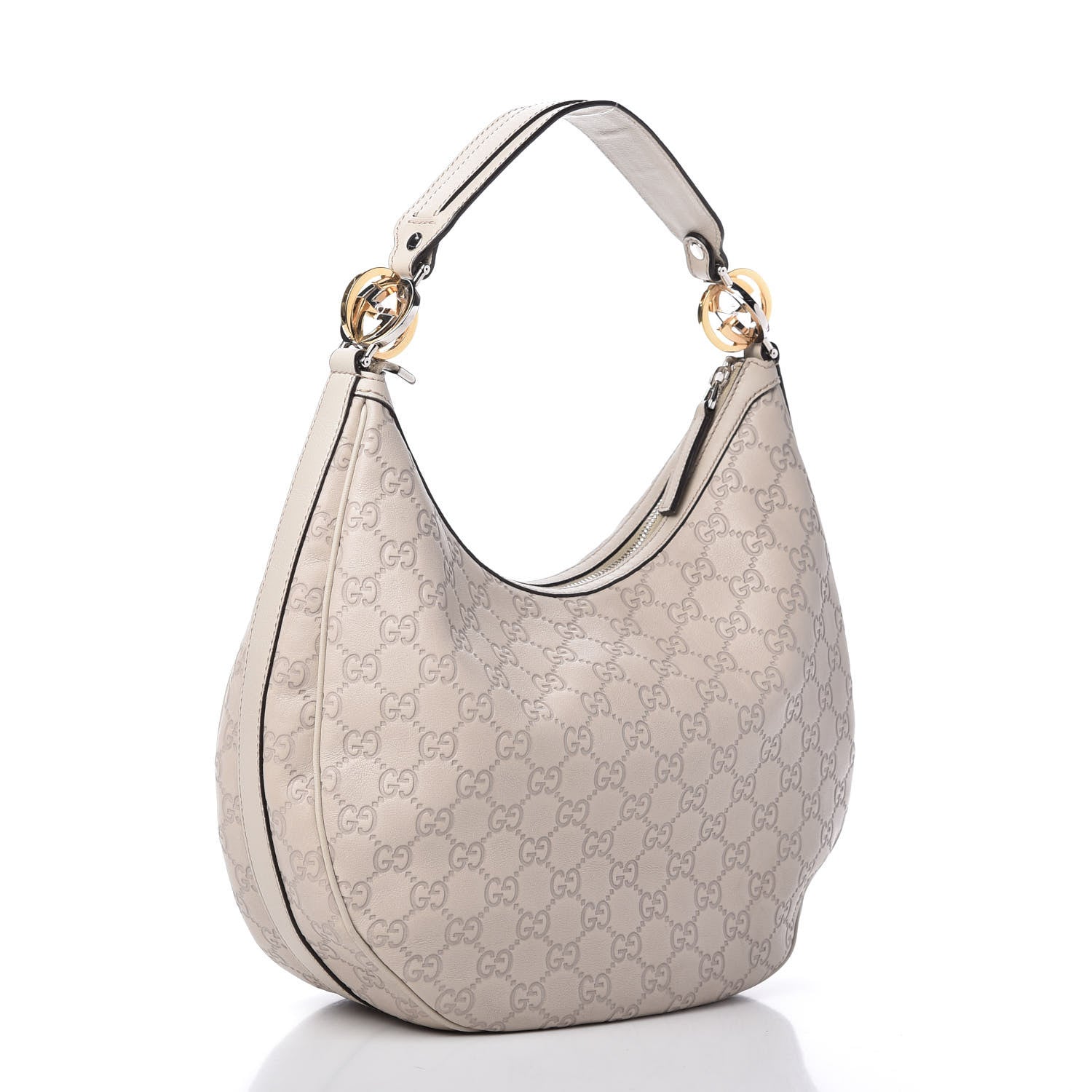 Gucci Guccissima Medium GG Twins Hobo Off White 3 of 10