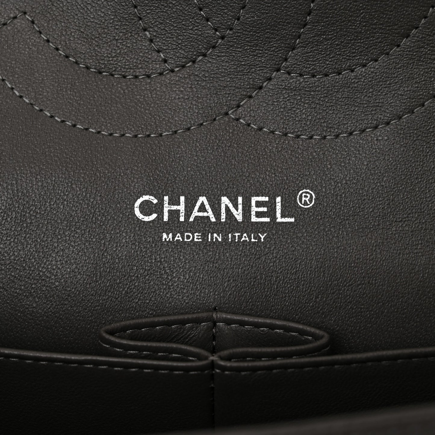 Caviar Quilted Jumbo Double Flap Dark Grey
