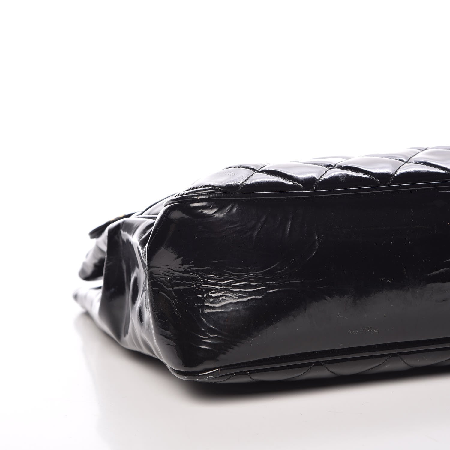 Chanel Patent Quilted Shopping Tote Black 13 of 15