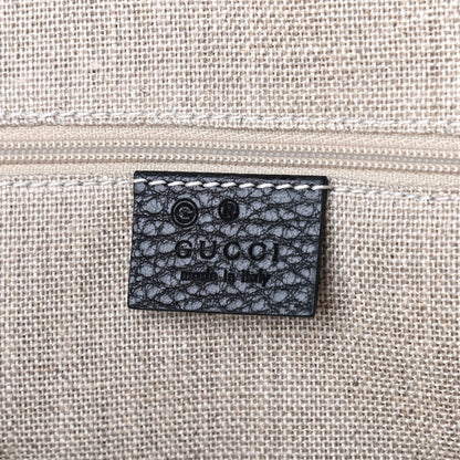 Gucci Dollar Calfskin GG Charm Satchel Black 5 of 6