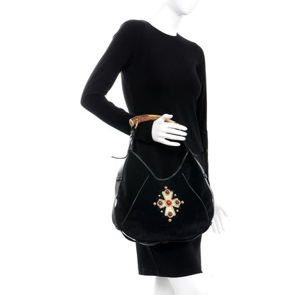 Saint Laurent Velvet Beaded Mombasa Black 2 of 17