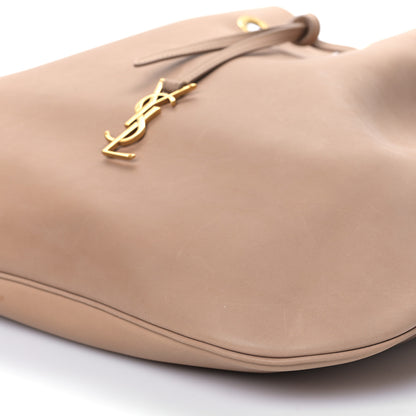 Saint Laurent Smooth Calfskin Paris VII Large Flat Hobo Biscuit Beige 9 of 9