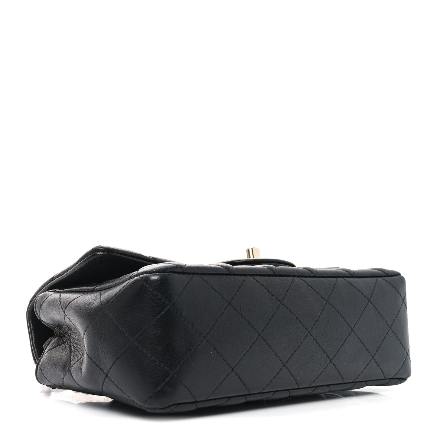 Lambskin Quilted Mini Rectangular Flap Black