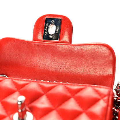 Chanel Lambskin Quilted Double Mini Flap Crossbody Red 13 of 13
